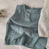 Children's Double Gauze Cotton Tank Top Summer New Boys And Girls Baby Casual Breathable Thin Sleeveless T-Shirts WT830