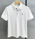 100% cotton breathable polo shirt short sleeve men's brand T-shirt 2023 summer high-end embroidery casual loose Paul shirt men's