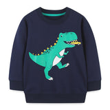 2023 Winter Cartoon Dinosaur Jumper Top Boys Long Sleeve Cotton Sweatshirt Children's Pullovers Fashion Boy Hoodies Kids Clothes