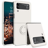 Luxury Ring Stand Magnetic Phone Case For Samsung Galaxy Z Flip 4 Flip 3 Bracket Skin Feel Silicone Cover For Samsung Z Flip4 3