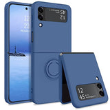 Luxury Ring Stand Magnetic Phone Case For Samsung Galaxy Z Flip 4 Flip 3 Bracket Skin Feel Silicone Cover For Samsung Z Flip4 3