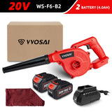 VVOSAI 20V Garden Cordless Blower Vacuum Clean Air Blower for Dust Blowing Dust Computer Collector Hand Operat Power Tool