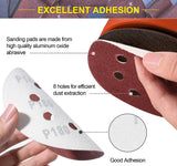 10PCS 5 Inch 8 Hole Sanding Discs Hook and Loop Adhesive Sandpaper 125MM for Random Orbital Sander 60-2000 Grits Abrasive Sheets