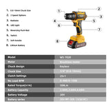 VVOSAI 20V Brushless Electric Drill 50NM Cordless Screwdriver Lithium-Ion Battery Mini Electric Power Screwdriver MT-Series Tool