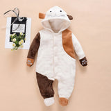 2021 New Cute BABY Newborn Baby Boy Girl Clothes Long Sleeve Hoddies Bear Zipper Baby Romper Clothes Autumn Winter Wear 0-18M