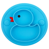 Baby Silicone Plate Set Self-Feeding Antislip Saucer Suction Children's Tableware Silicone Dish for Baby-Led Weaning 9 Months+