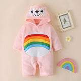 2021 New Cute BABY Newborn Baby Boy Girl Clothes Long Sleeve Hoddies Bear Zipper Baby Romper Clothes Autumn Winter Wear 0-18M