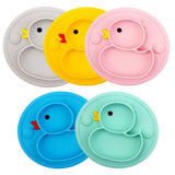 Baby Silicone Plate Set Self-Feeding Antislip Saucer Suction Children's Tableware Silicone Dish for Baby-Led Weaning 9 Months+