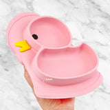 Baby Silicone Plate Set Self-Feeding Antislip Saucer Suction Children's Tableware Silicone Dish for Baby-Led Weaning 9 Months+