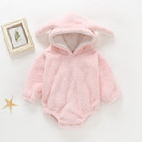 2021 New Cute BABY Newborn Baby Boy Girl Clothes Long Sleeve Hoddies Bear Zipper Baby Romper Clothes Autumn Winter Wear 0-18M