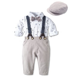 Baby Suits Newborn Boy Clothes Vest + Romper + Hat Formal Clothing Outfit Party Bow Tie Children Birthday Dress New Born 0- 24 M