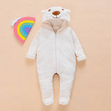 2021 New Cute BABY Newborn Baby Boy Girl Clothes Long Sleeve Hoddies Bear Zipper Baby Romper Clothes Autumn Winter Wear 0-18M
