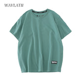 WAVLATII 2022 New Women 100% Cotton T shirts Female Green Fashion Oversized Streetwear Short Sleeve Tees Tops for Summer WT2201
