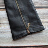 Bickmods Ladies Black Long Sheepskin Genuine Leather Zipper Style Soft Fashion Gloves Keep Warm In Autumn And Winter