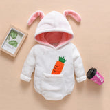 2021 New Cute BABY Newborn Baby Boy Girl Clothes Long Sleeve Hoddies Bear Zipper Baby Romper Clothes Autumn Winter Wear 0-18M