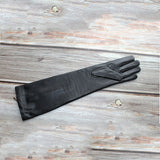 Bickmods Ladies Black Long Sheepskin Genuine Leather Zipper Style Soft Fashion Gloves Keep Warm In Autumn And Winter