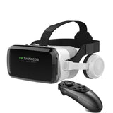 G04BS Wireless VR Glasses 3D Virtual Reality Box Google Cardboard Stereo Mic Headset Helmet for 4.7-7.2" Smartphone+Joystick