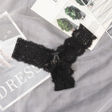 Meet'r Women Sexy Hollow Out Panties Lingerie Low-Waist Temptation Lace Thong Female G-String Transparent Underwear Intimates