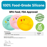 Baby Silicone Plate Set Self-Feeding Antislip Saucer Suction Children's Tableware Silicone Dish for Baby-Led Weaning 9 Months+