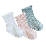 3 Pairs/lot Children's Socks Solid Striped Summer Spring Boy Anti Slip Newborn Baby Socks Cotton Infant Socks For Girls