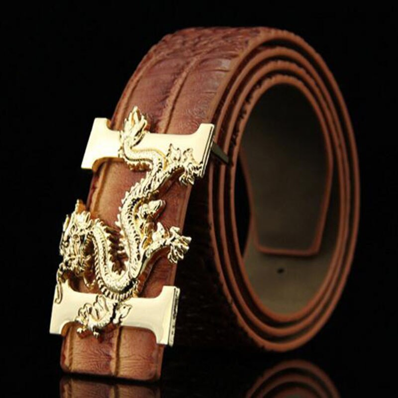 Liva Girl Hot Sale Business Men's Belts PU Leather Dragon