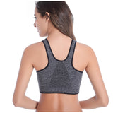 VEQKING Front Zipper Women Sports Bras,Breathable Wirefree Padded Push Up Sports Top,Fitness Gym Yoga Workout Bra Sports Bra Top