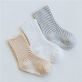 3 Pairs/lot Children's Socks Solid Striped Summer Spring Boy Anti Slip Newborn Baby Socks Cotton Infant Socks For Girls