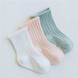3 Pairs/lot Children's Socks Solid Striped Summer Spring Boy Anti Slip Newborn Baby Socks Cotton Infant Socks For Girls