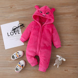 2021 New Cute BABY Newborn Baby Boy Girl Clothes Long Sleeve Hoddies Bear Zipper Baby Romper Clothes Autumn Winter Wear 0-18M