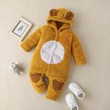 2021 New Cute BABY Newborn Baby Boy Girl Clothes Long Sleeve Hoddies Bear Zipper Baby Romper Clothes Autumn Winter Wear 0-18M