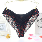 Meet'r Sexy Panties Women Lace Low-waist Briefs Female Breathable Embroidery Underwear Transparent G String Underpant Lingerie