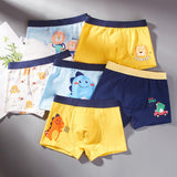4pcs/Lot Boys Boxer Briefs Kids Cotton Underwear Baby Boy Underpants Teenager Cartoon Print Soft Children Panties 2-14T 2023 New