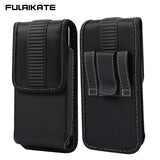 FULAIKATE High-grade Phone Bag for iPhone 13 Pro Max Durable Cloth Hanging Waist Leather Case for Mobile Cellphone Men's Pouch
