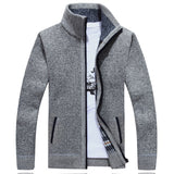 2022 Autumn Winter Men's Sweater Coat Faux Fur Wool Sweater Jackets Men Zipper Knitted Thick Coat Warm Casual Knitwear Cardigan