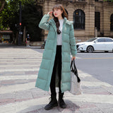 PinkyIsBlack 2022 New X-long Hooded Parkas Fashion Winter Jacket Women Casual Thick Down Cotton Winter Coat Women Warm Outwear