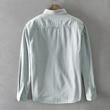 Autumn Winter New Men New Men's White Long Sleeve Shirt Pure Cotton Retro Style Button Up Pocket White Workwear GA-Z102