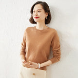 Women's Sweater Autumn Winter O-neck Solid Pullovers Bottoming Shirt Knitwear Long Sleeve Casual Spring Basic Pull Femme Sweater