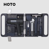 HOTO 12V Electric Drill Toolbox Mixed Repair Tool Set Power Hand Tool Kit For Home Installation Tool Needlenose Plier Hamer