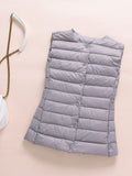 Ultralight Down Vest Women 2022 New Single-breasted Sleeveless Female Duck Down Waistcoat Puffer Feather Padded Warm Jacket