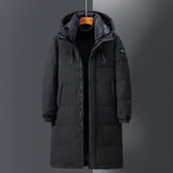 2022 Men's Winter Jacket Hood Feathers Puffer White Duck Long Down Jacket Men Black Parka Coat Warm Autumn Dack Thick Casual Top