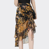 BEENLE Skirt 2023 Autumn Floral Dress High Waist Slimming Floral Fashion Fishtail Long Skirts Mid-length Even Parti Women Dress