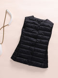 Ultralight Down Vest Women 2022 New Single-breasted Sleeveless Female Duck Down Waistcoat Puffer Feather Padded Warm Jacket