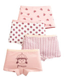 Girls 4 Pcs/lot Underwear Teenagers Panties Boxers Cartoon Printed Shorts for Kids Children's Clothing Baby Cotton Briefs