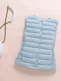 Ultralight Down Vest Women 2022 New Single-breasted Sleeveless Female Duck Down Waistcoat Puffer Feather Padded Warm Jacket
