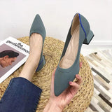 Large women's high-heeled shoes Fashion pointy beautiful pattern square toe shoes Heel rubber anti-skid shoes New 2023
