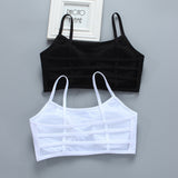 Girls Bra Beautiful Back Summer Cotton Underwear Black and White Children's Development Period Tube Top Underwear 9-18 Years Old