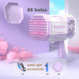 88/69Holes Bubble Gun Automatic Bubbles Machine Rocket Gun Launcher Shape Blower Soap Toys For Kid Bubble Machine Party Supplies