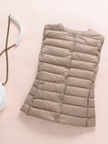Ultralight Down Vest Women 2022 New Single-breasted Sleeveless Female Duck Down Waistcoat Puffer Feather Padded Warm Jacket