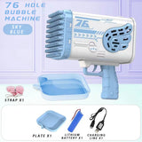 88/69Holes Bubble Gun Automatic Bubbles Machine Rocket Gun Launcher Shape Blower Soap Toys For Kid Bubble Machine Party Supplies