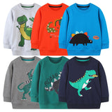 2023 Winter Cartoon Dinosaur Jumper Top Boys Long Sleeve Cotton Sweatshirt Children's Pullovers Fashion Boy Hoodies Kids Clothes
